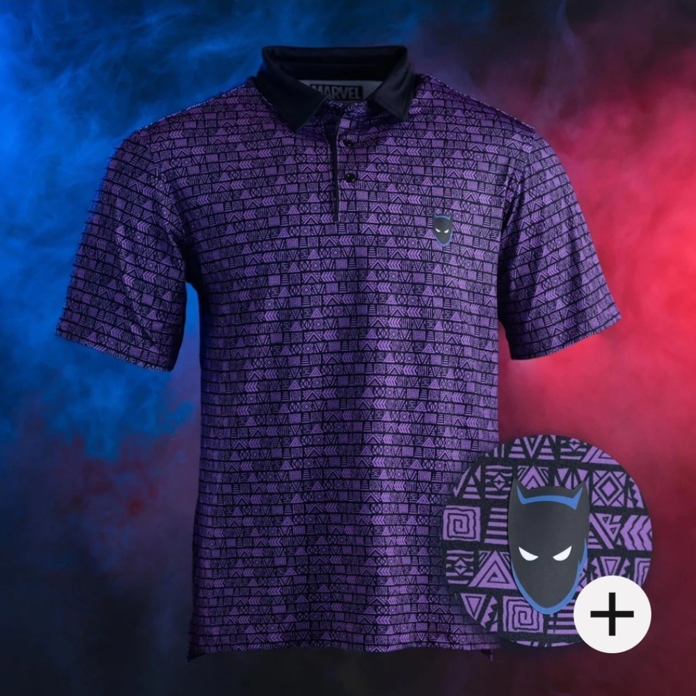 MARVEL X RSVLT All-day Polo "Wakanda  Forever" Black Panther